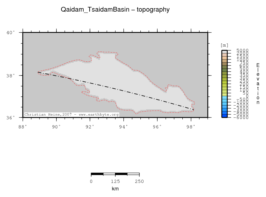 Qaidam (Tsaidam) Basin location map