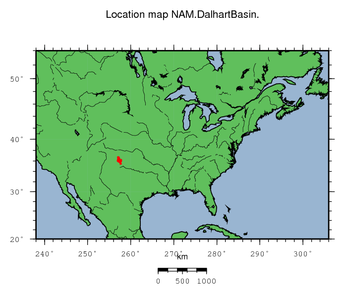 Dalhart Basin location map