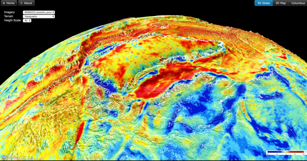 Interactive virtual gravity globe, based on BGI’s global gravity grids ...